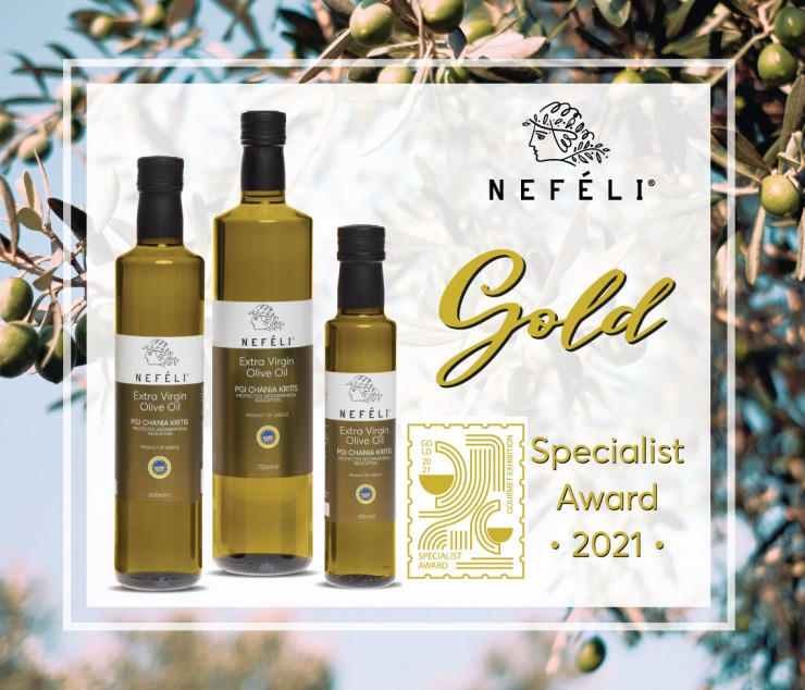 Gold award for the Nefeli Extra Virgin Olive Oil PGI Chania Crete!