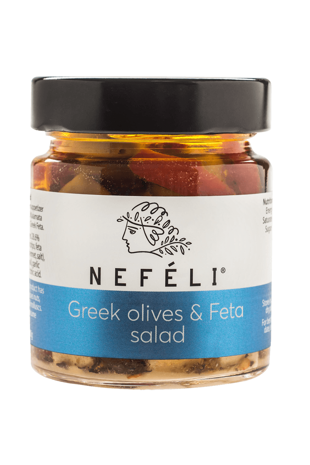 Kalamata and Halkidiki olives with authentic PDO Greek Feta in a herb marinade