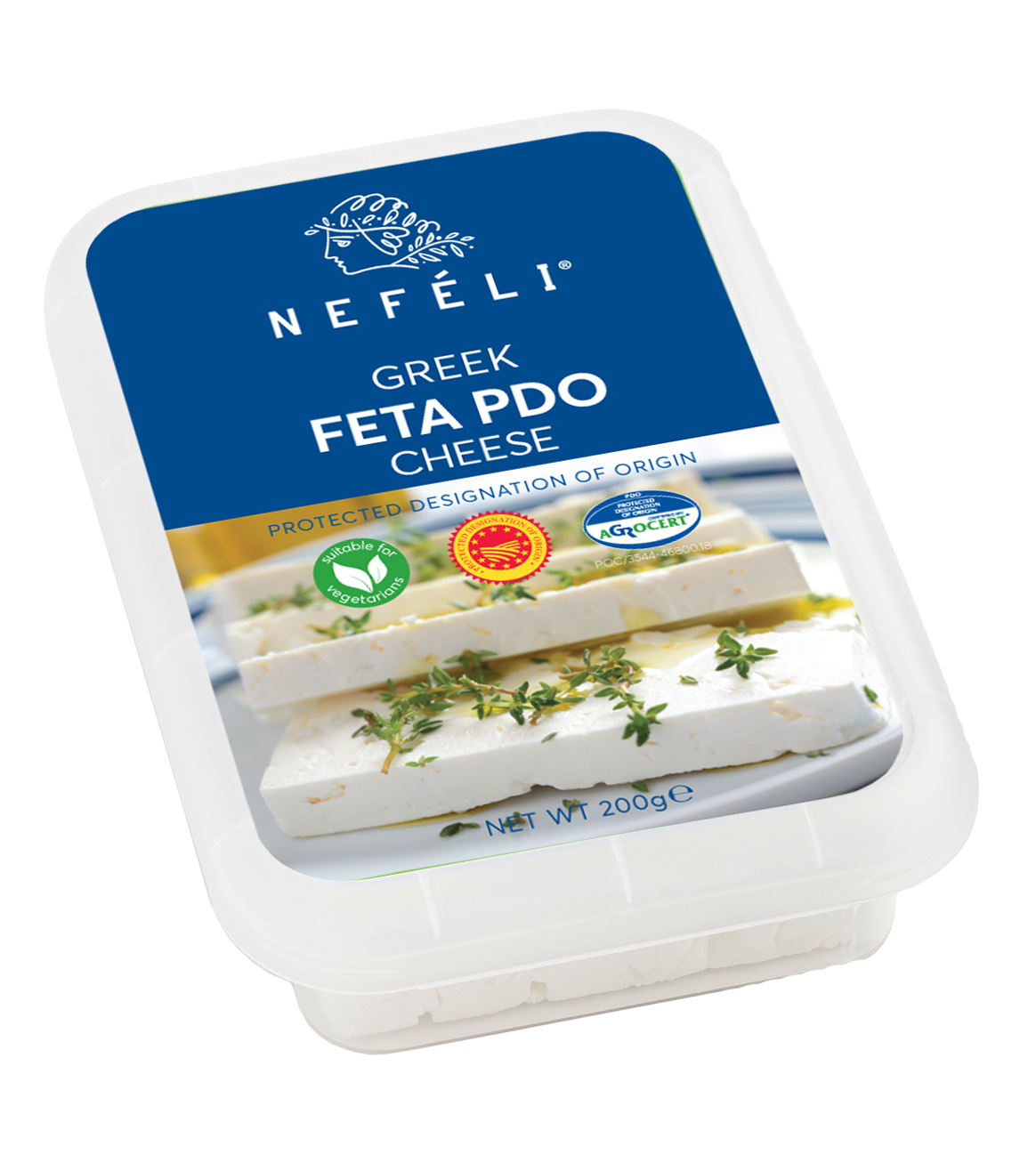Greek feta PDO cheese suitable for vegetarians!