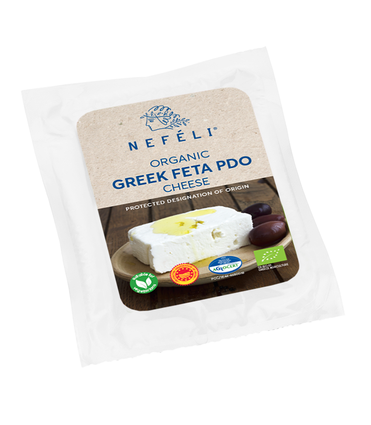 Organic Greek Feta PDO cheese suitable for vegetarians!