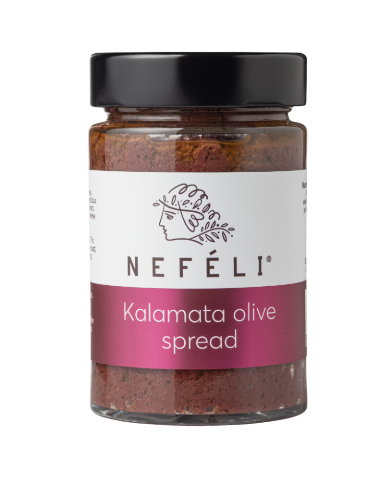 Nefeli Kalamata olive spread in 212ml glass jar