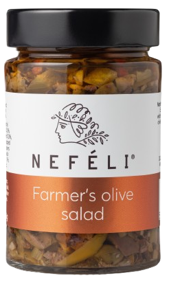 Nefeli Farmer's Olive Salad in 212ml deep twist glass jar