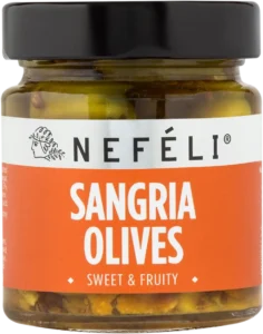 Nefeli Sangria olives in 215ml glass jar