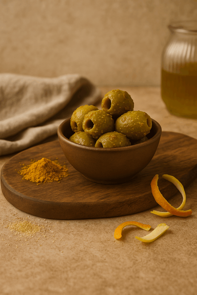Nefeli French Curry olives Greek antipasti