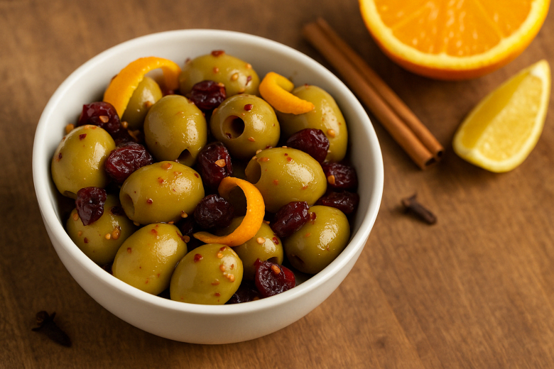 Green olives & cranberries served - Greek olives export