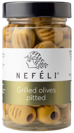 Nefeli Grilled olives pitted in 300ml glass jar