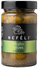 Nefeli Mojiito olives in 300ml glass jar