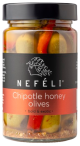Nefeli Chipotle Honey olives in 300ml glass jar